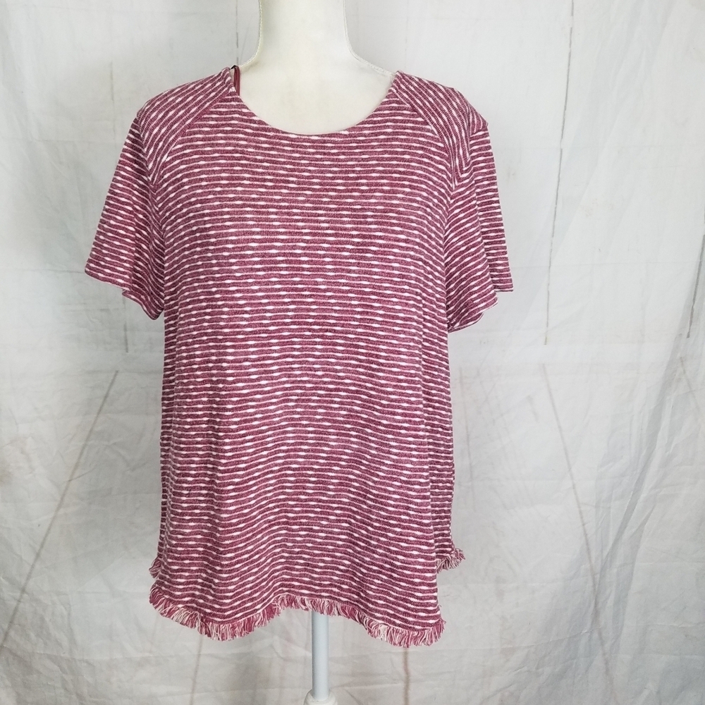 Emilia heathered fringed hemline top
